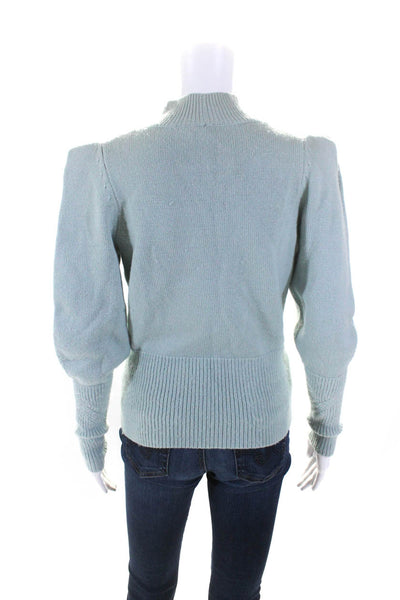 Joie Womens Wool Knit High Neck Long Sleeve Pullover Sweater Top Blue Size XS