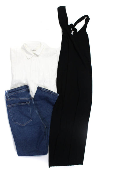 Madewell Zara Womens Oversized Shirt Jeans Ripped Dress Black 28 XS Small Lot 3