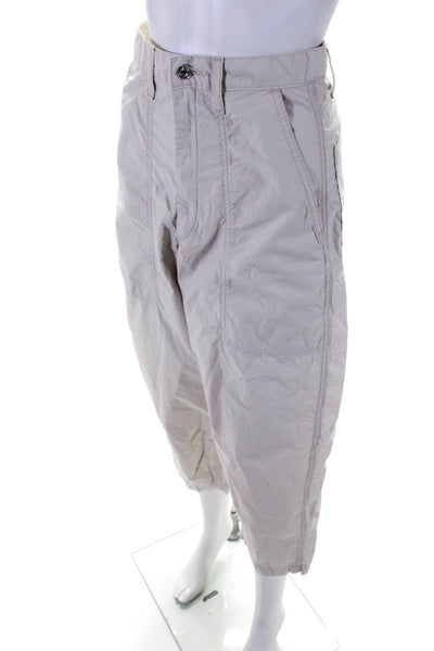 Edwin Womens Cotton High-Rise Straight Leg Mid-Calf Capri Trousers White Size 25