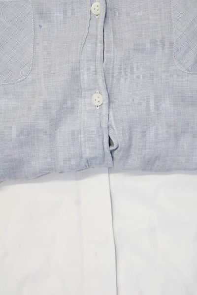 Ari Lorenzini Womens Button Down Shirts White Blue Cotton Size Medium 3 Lot 2