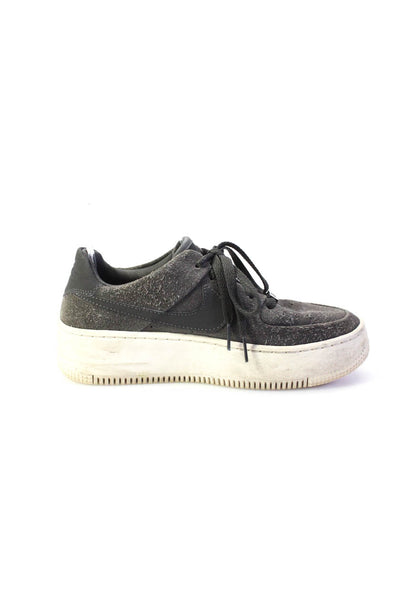 Nike Womens Lace Up Platform Air Force 1 Sneakers Gray Suede Size 7.5