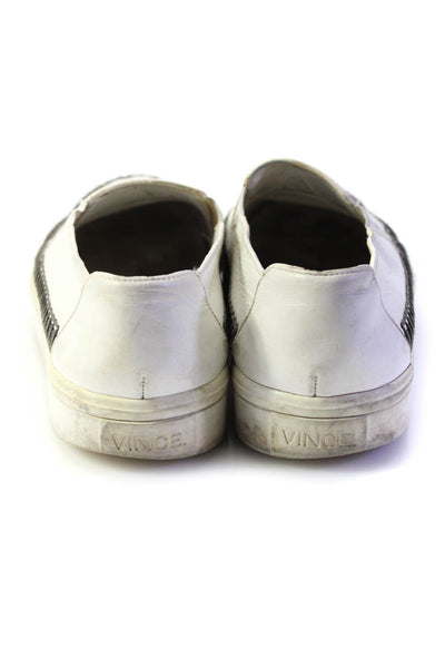 Vince Womens Slip On Platform Low Top Sneakers White Gray Leather Size 7M