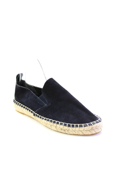 Vince Womens Slip Om Round Toe Espadrilles Loafers Navy Blue Suede Size 7