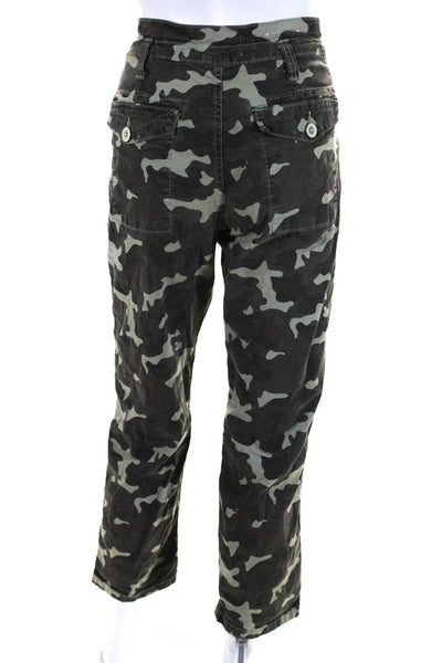 Anthropologie Womens The Wanderer Camouflage Print Button Pants Green Size EUR29