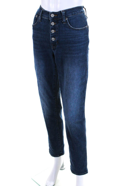 J Crew Womens Wool Striped Print Zipped Blouse Top Jeans Blue Size 6 29T Lot 2