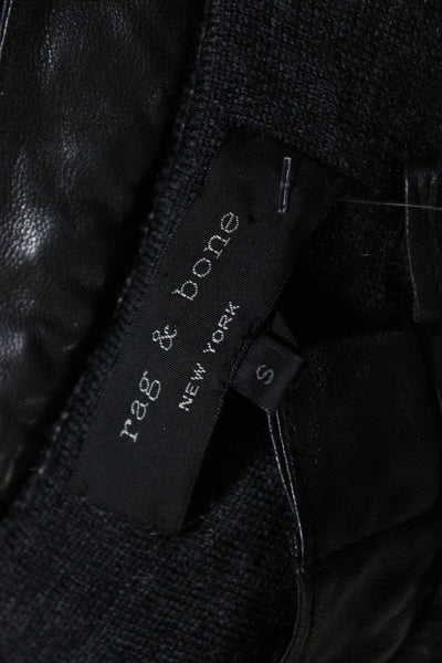 Rag & Bone Womens Textured Hook & Loop Button Sleeveless Mini Dress Black Size S