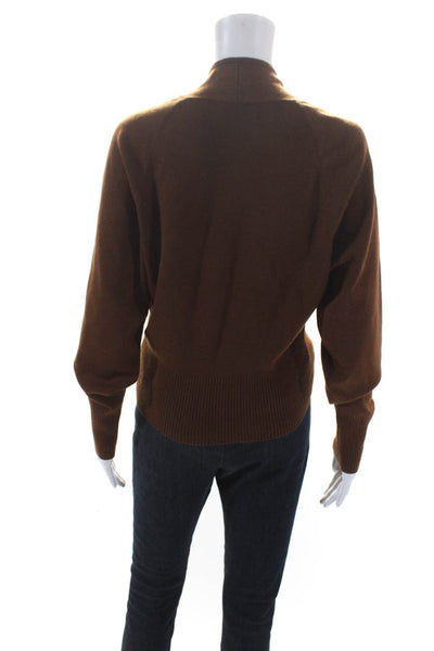 COS Womens Long Sleeves V Neck Cardigan Sweater Brown Wool Size Extra Small