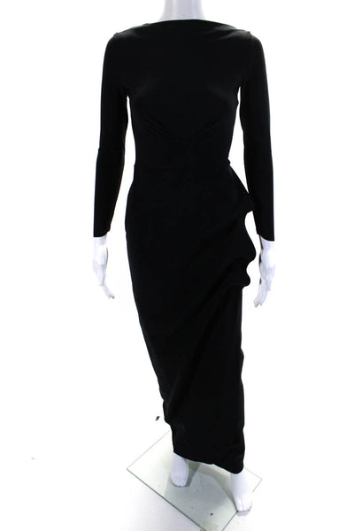 Chiara Boni La Petite Robe Womens Long Sleeve Sheath Dress Gown Black Size FR 38