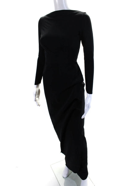 Chiara Boni La Petite Robe Womens Long Sleeve Sheath Dress Gown Black Size FR 38