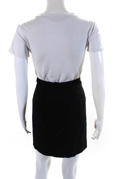Akris Berfdorf Goodman Womens Mini Pencil Skirt Black Wool Blend Size 12