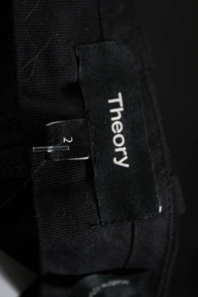 Theory Womens Hook & Eye Zipped Slip-On Bootcut Leg Dress Pants Black Size 2