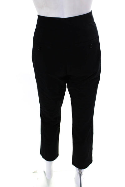 Helmut Lang Womens Cotton Hook & Eye Zipped Tapered Dress Pants Black Size 4