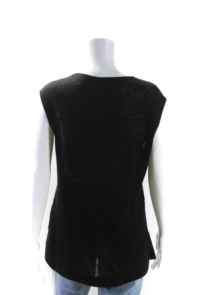 Pascal Millet Womens Sequin Covered Sleeveless Knit Tank Blouse Black Size 40