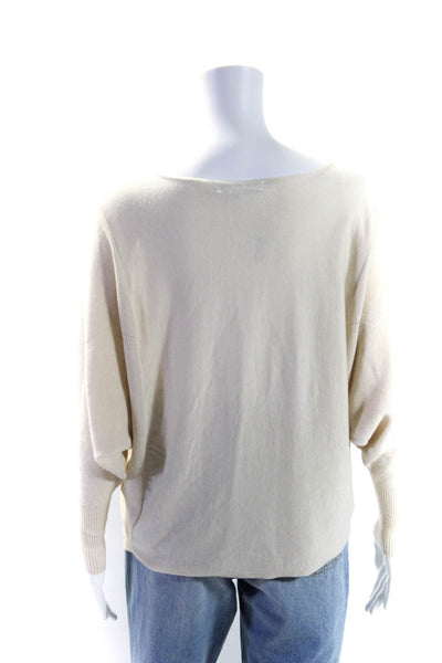 Maison De Papillon Womens Silk Cashmere Dolman Sleeve Knit Top Beige Size XS