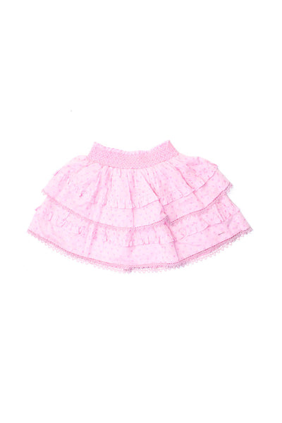 Love Shack Fancy x American Girl Girls Heart Print Ruffled Skirt Pink Size M