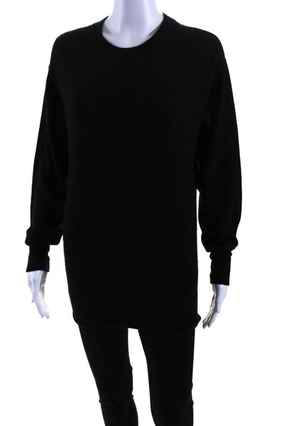 Isabel Marant Womens Thin Knit Crew Neck Sweater Black Cashmere Silk Size FR 36