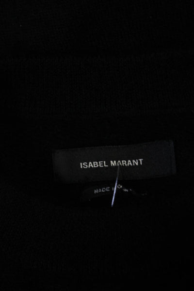 Isabel Marant Womens Thin Knit Crew Neck Sweater Black Cashmere Silk Size FR 36