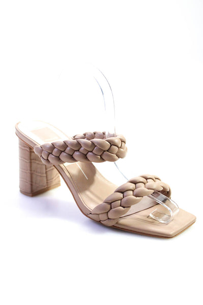 Dolce Vita Womens Leather Open Toe Braided Straps Paily Sandals Beige Size 8.5