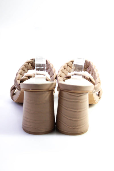 Dolce Vita Womens Leather Open Toe Braided Straps Paily Sandals Beige Size 8.5