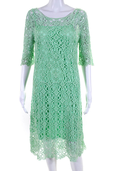 Lauren Ralph Lauren Womens 3/4 Sleeve Lace Midi Dress Mint Size M