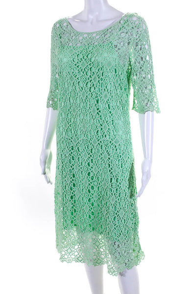 Lauren Ralph Lauren Womens 3/4 Sleeve Lace Midi Dress Mint Size M