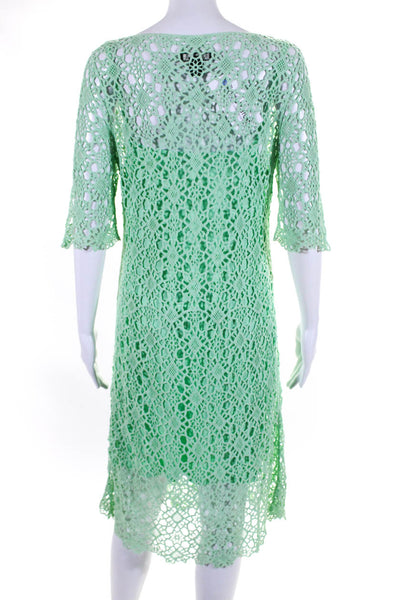 Lauren Ralph Lauren Womens 3/4 Sleeve Lace Midi Dress Mint Size M