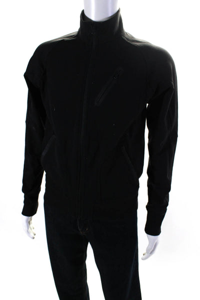 Lululemon Mens Long Sleeve Collared Full Zip Short Athletic Jacket Black Size M