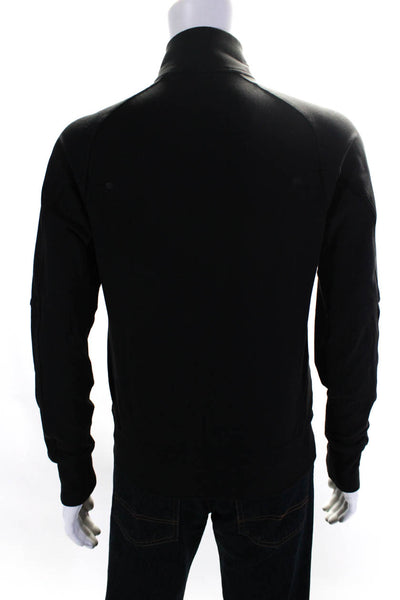 Lululemon Mens Long Sleeve Collared Full Zip Short Athletic Jacket Black Size M