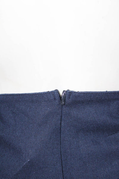 Ellelauri Women's Hook Closure Flat Front Straight Leg Dress Pant Blue Size L