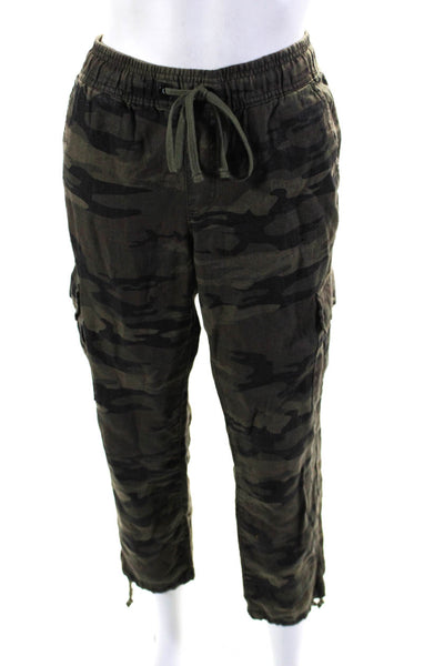 Sanctuary Women's Drawstring Waist Straight Leg Cargo Pant Camouflage Size XS