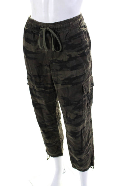 Sanctuary Women's Drawstring Waist Straight Leg Cargo Pant Camouflage Size XS