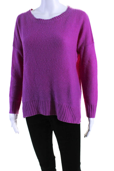 360 Cashmere Womens Scoop Neck Oversized Cashmere Sweater Pink Size Extra Small