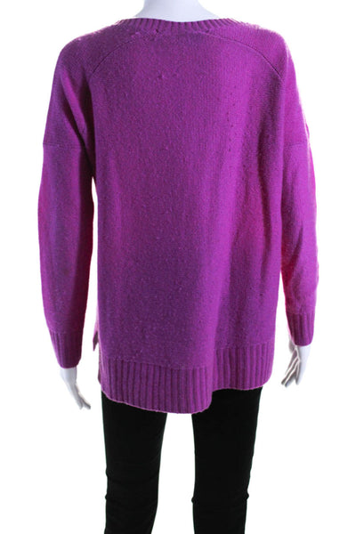 360 Cashmere Womens Scoop Neck Oversized Cashmere Sweater Pink Size Extra Small