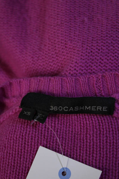 360 Cashmere Womens Scoop Neck Oversized Cashmere Sweater Pink Size Extra Small