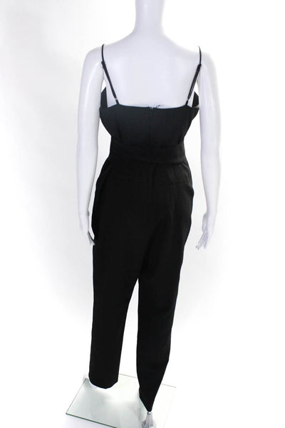 C/MEO Collective Womens Spaghetti Strap Belted Jumpsuit Black Size Large