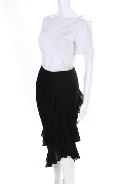 Keepsake Womens Lace Ruffled Sides Maxi Skirt Black Size Extra Small