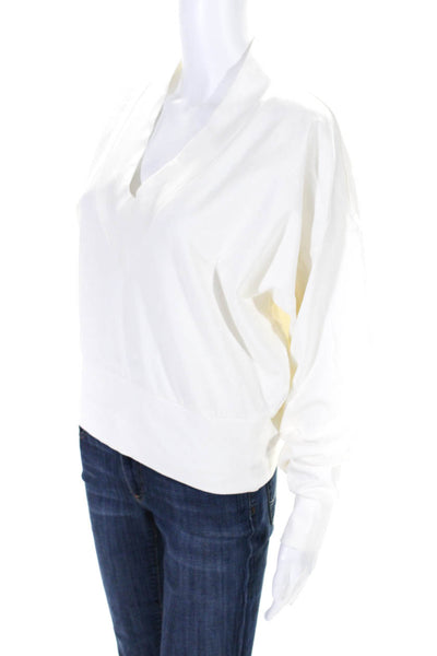 Kimberly Taylor Womens Long Sleeves Pullover V Neck Sweater White Size Medium