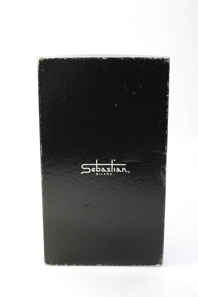 Sebastian Womens Stiletto Snakeskin Ankle Strap Sandals White Brown Size 38.5