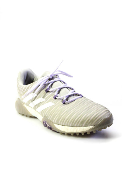 Adidas Womens Boost Codechaos Vinyl Golf Sneakers Gray Purple Size 9.5