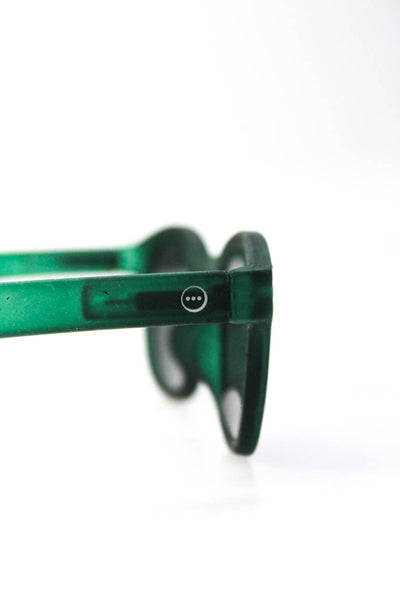 SEE concept Unisex Semi Transparent Matte Plastic Round Sunglasses Dark Green