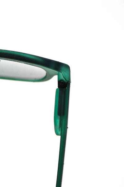 SEE concept Unisex Semi Transparent Matte Plastic Round Sunglasses Dark Green