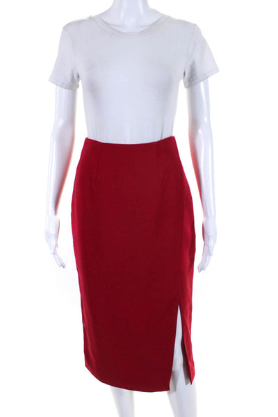 Keepsake the Label Womens Lined Midi Length Slit Pencil Skirt Red Size XS