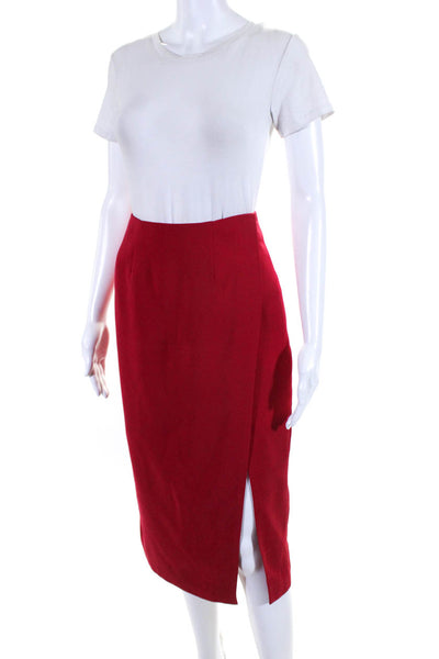 Keepsake the Label Womens Lined Midi Length Slit Pencil Skirt Red Size XS