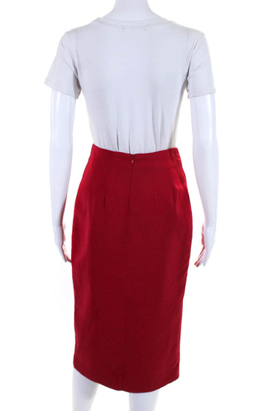 Keepsake the Label Womens Lined Midi Length Slit Pencil Skirt Red Size XS