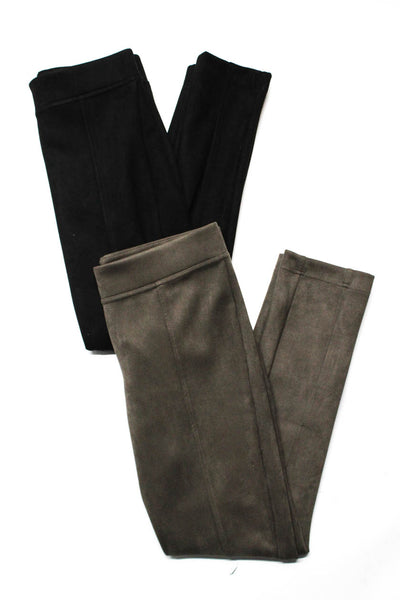 Andrew Marc Womens Faux Suede Elastic Waist High Rise Pants Black Size S Lot 2