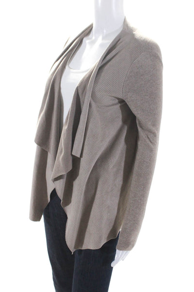 T Tahari Women's Open Front Long Sleeves Cardigan Sweater Beige Size XS