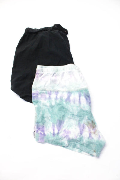 John Elliott Womens Tie Dye Ruched Drawstring Slip-On Shorts Blue Size 2 Lot 2