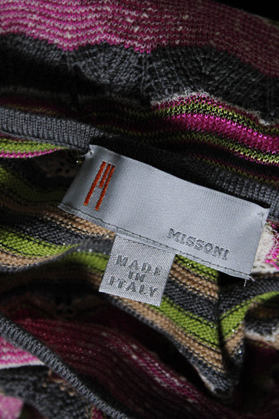 M Missoni Womens Pullover Crew Neck Shell Sweater Multi Colored Wool Size  6