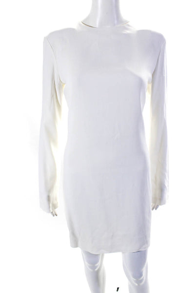 Helmut Lang Womens Long Sleeves Knee Length Shirt Dress White Size 8