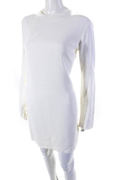 Helmut Lang Womens Long Sleeves Knee Length Shirt Dress White Size 8